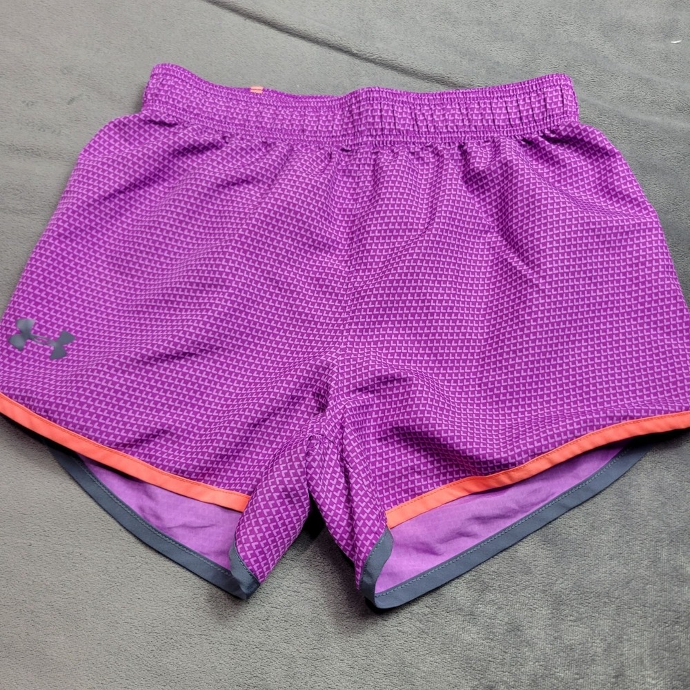 Under Armour Youth HeatGear Loose Fit Purple Athletic Shorts Girls Medium